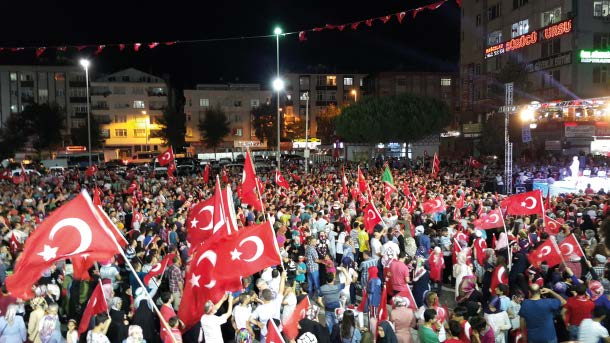 Demonstration nach Putschversuch in der Türkei